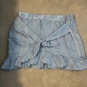 ARULA Sky Blue Ruffled Mini Skirt